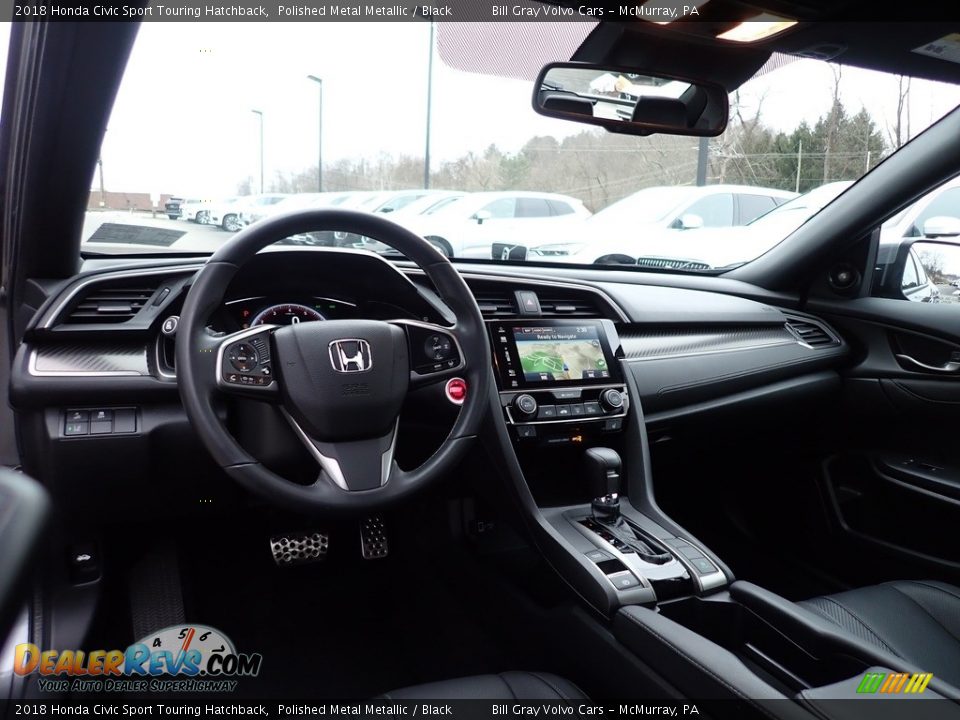 2018 Honda Civic Sport Touring Hatchback Polished Metal Metallic / Black Photo #13