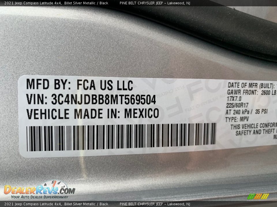 2021 Jeep Compass Latitude 4x4 Billet Silver Metallic / Black Photo #14