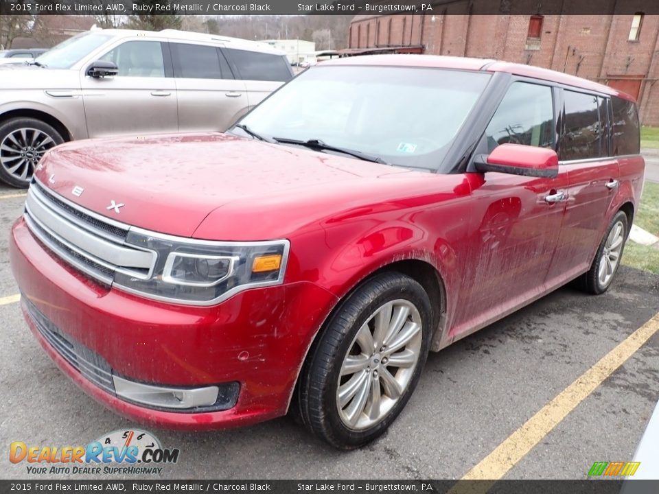 2015 Ford Flex Limited AWD Ruby Red Metallic / Charcoal Black Photo #1