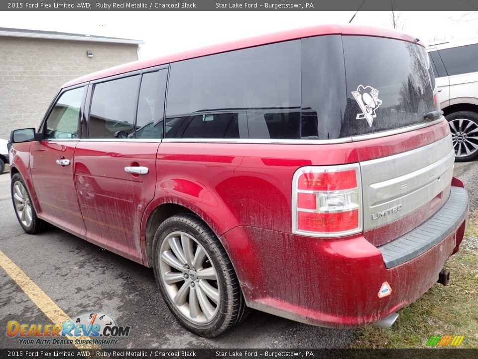 2015 Ford Flex Limited AWD Ruby Red Metallic / Charcoal Black Photo #2