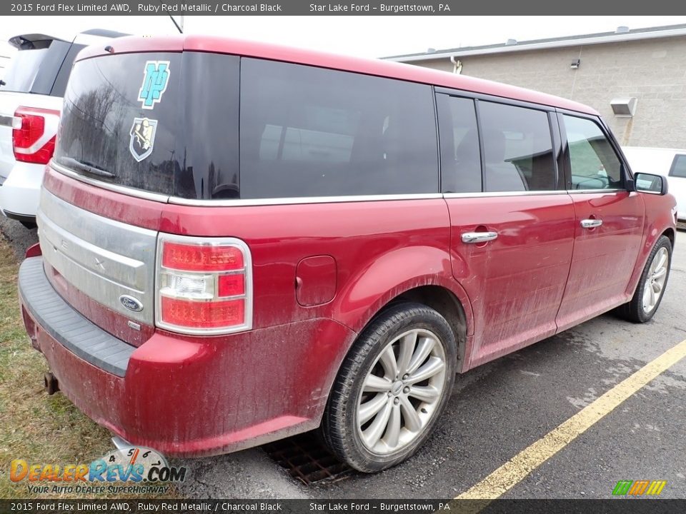 2015 Ford Flex Limited AWD Ruby Red Metallic / Charcoal Black Photo #3