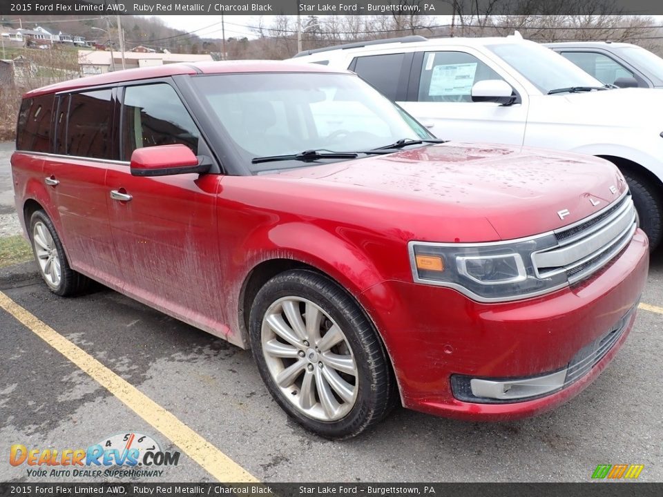 2015 Ford Flex Limited AWD Ruby Red Metallic / Charcoal Black Photo #4
