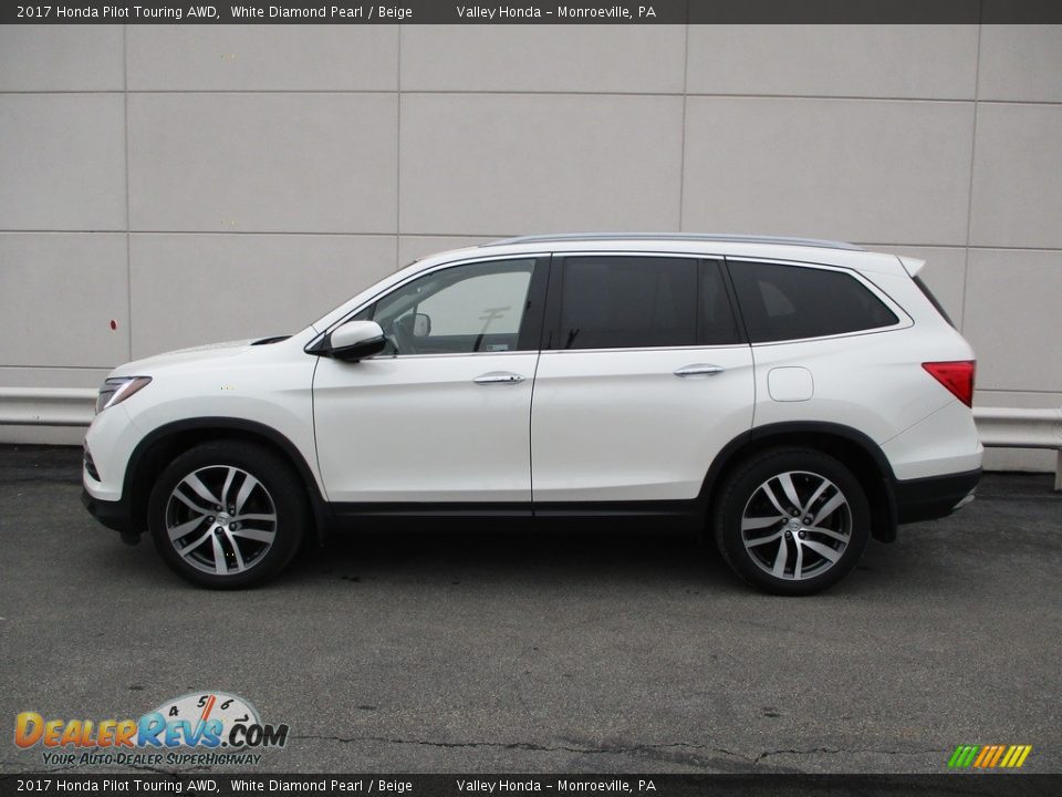 2017 Honda Pilot Touring AWD White Diamond Pearl / Beige Photo #2