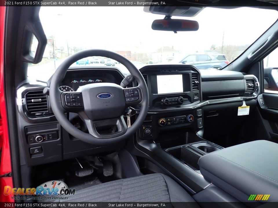 Black Interior - 2021 Ford F150 STX SuperCab 4x4 Photo #11