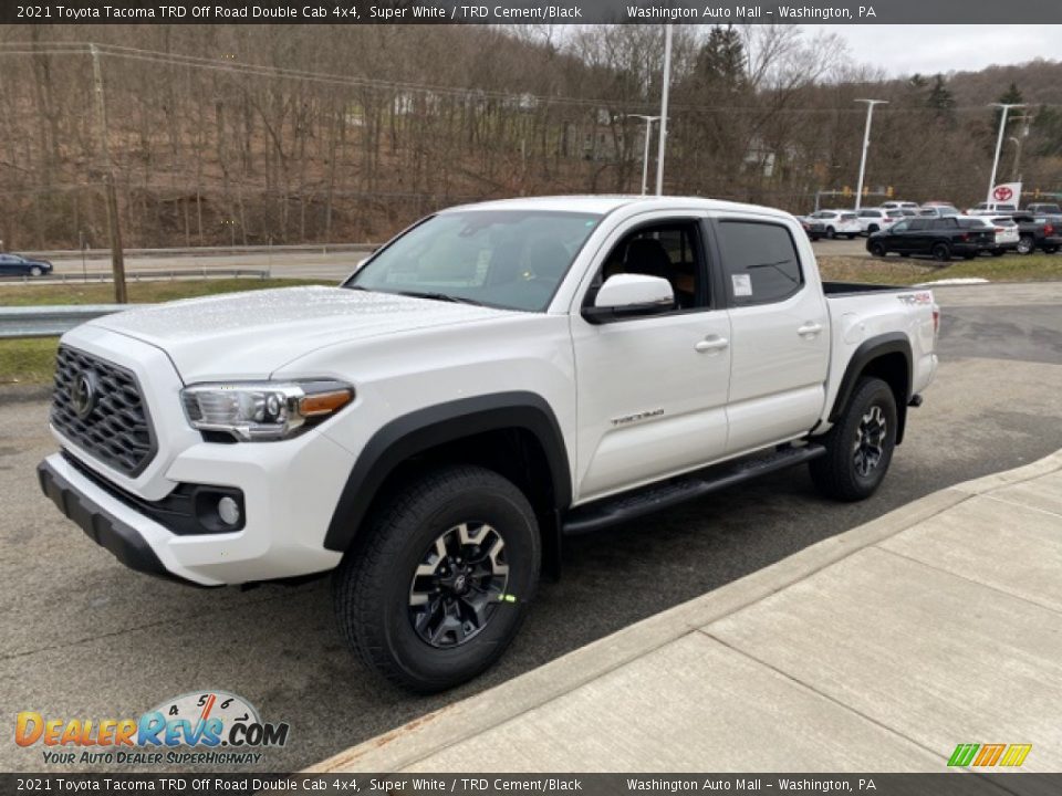 2021 Toyota Tacoma TRD Off Road Double Cab 4x4 Super White / TRD Cement/Black Photo #12