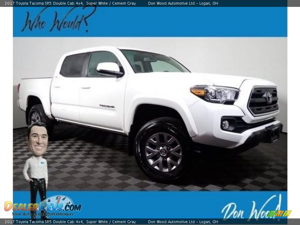 2017 Toyota Tacoma SR5 Double Cab 4x4 Super White / Cement Gray Photo #1