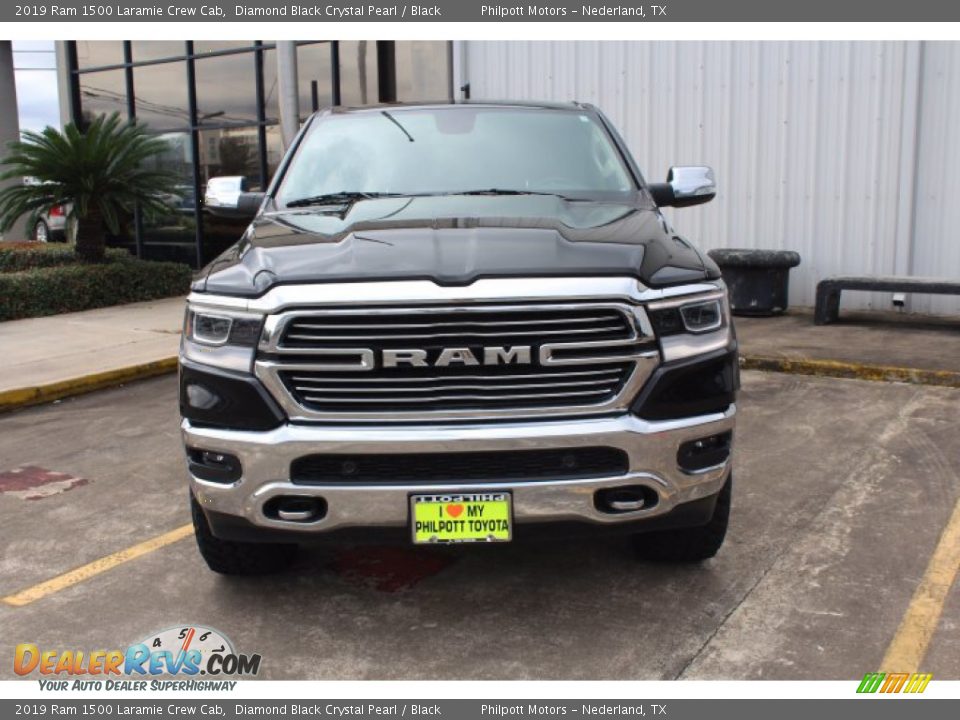 2019 Ram 1500 Laramie Crew Cab Diamond Black Crystal Pearl / Black Photo #3