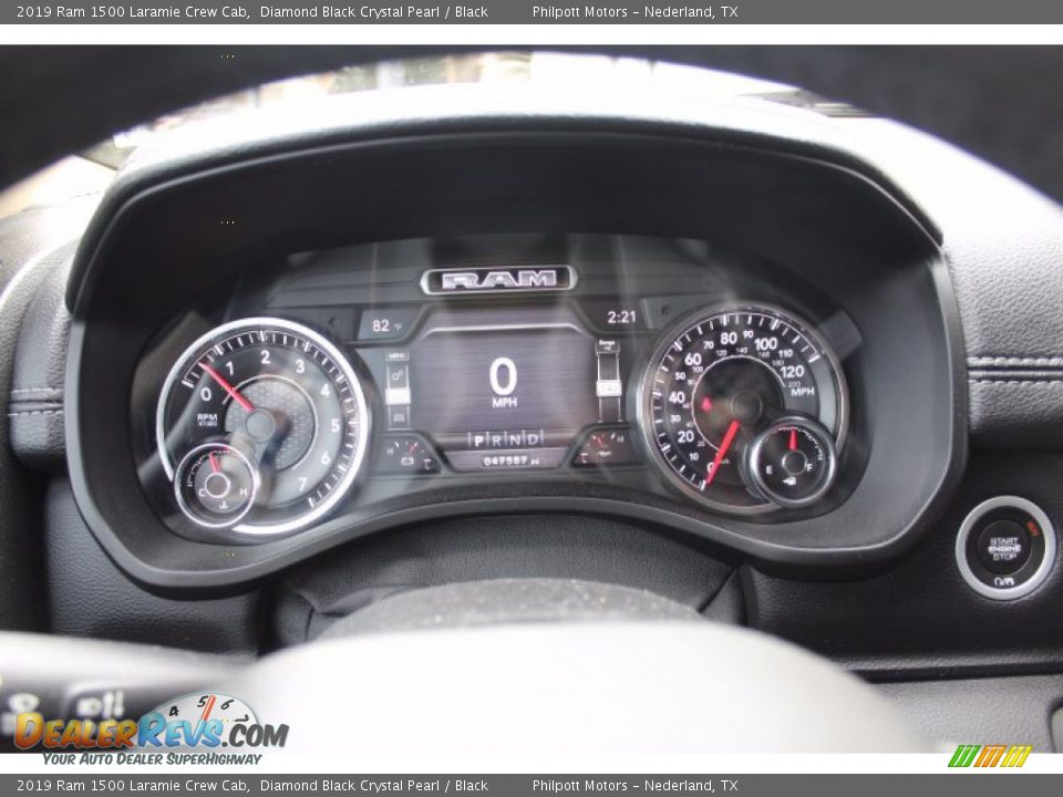 2019 Ram 1500 Laramie Crew Cab Diamond Black Crystal Pearl / Black Photo #14