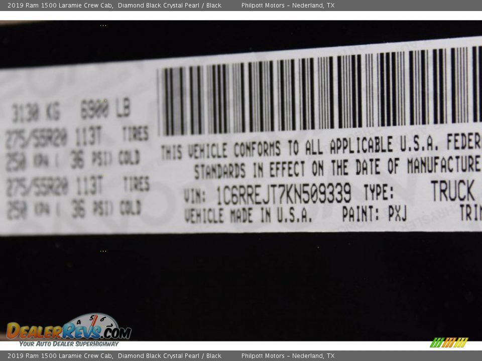 2019 Ram 1500 Laramie Crew Cab Diamond Black Crystal Pearl / Black Photo #29