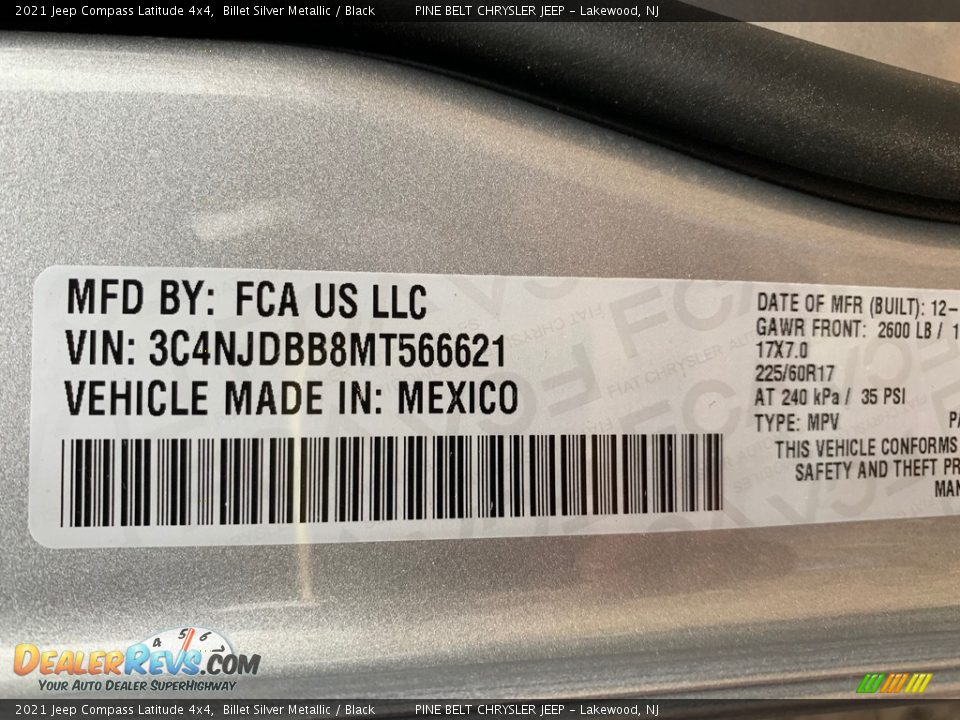 2021 Jeep Compass Latitude 4x4 Billet Silver Metallic / Black Photo #14