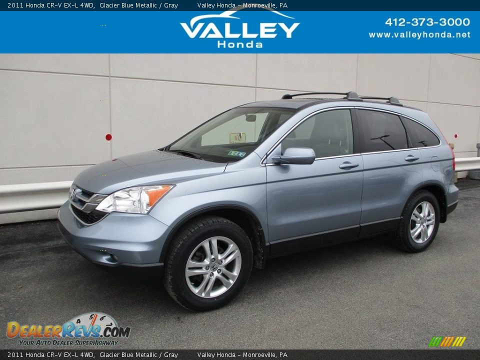 2011 Honda CR-V EX-L 4WD Glacier Blue Metallic / Gray Photo #1