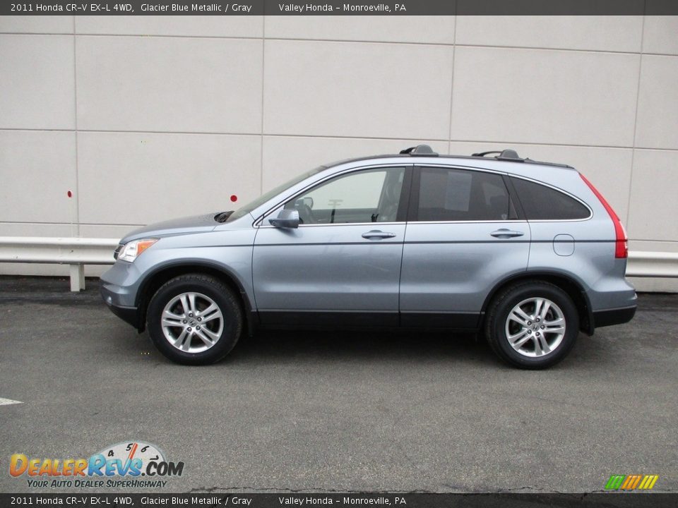 2011 Honda CR-V EX-L 4WD Glacier Blue Metallic / Gray Photo #2