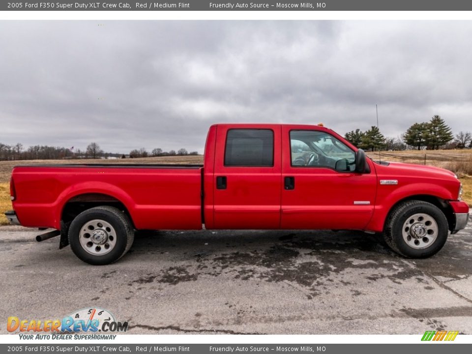 Red 2005 Ford F350 Super Duty XLT Crew Cab Photo #3