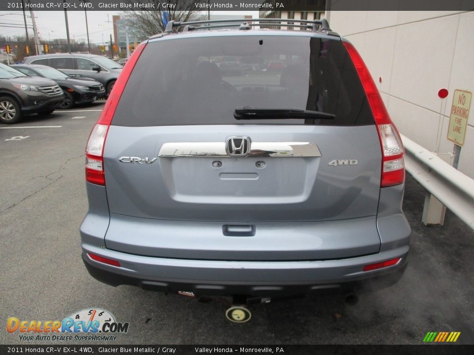 2011 Honda CR-V EX-L 4WD Glacier Blue Metallic / Gray Photo #4