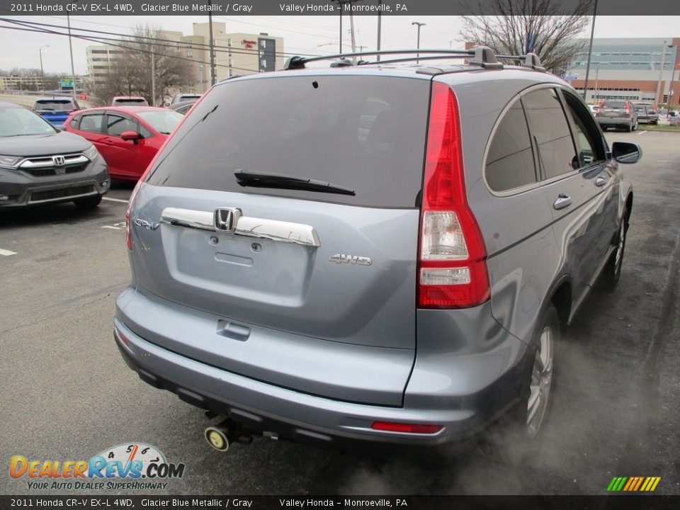 2011 Honda CR-V EX-L 4WD Glacier Blue Metallic / Gray Photo #5