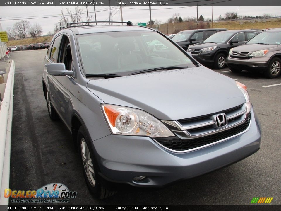 2011 Honda CR-V EX-L 4WD Glacier Blue Metallic / Gray Photo #7