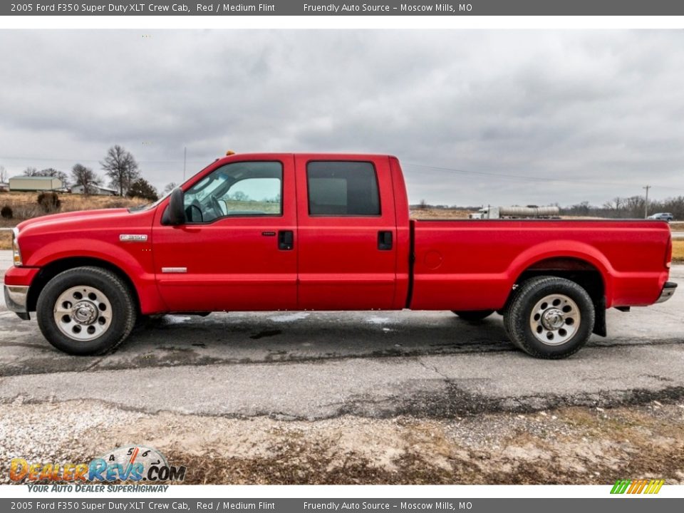 Red 2005 Ford F350 Super Duty XLT Crew Cab Photo #7