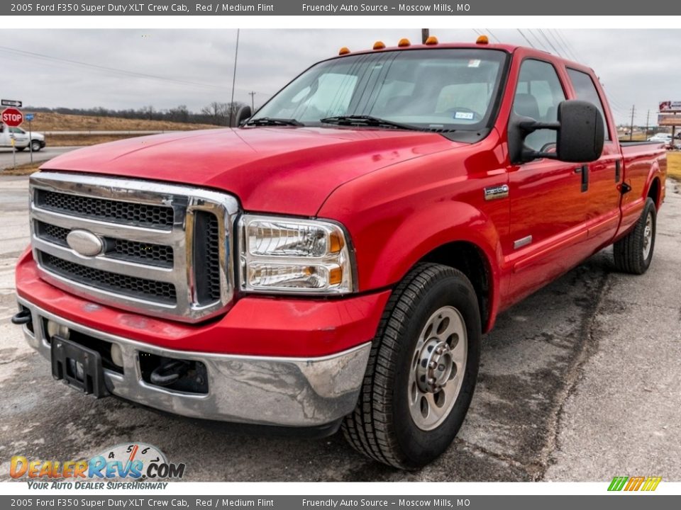 Red 2005 Ford F350 Super Duty XLT Crew Cab Photo #8