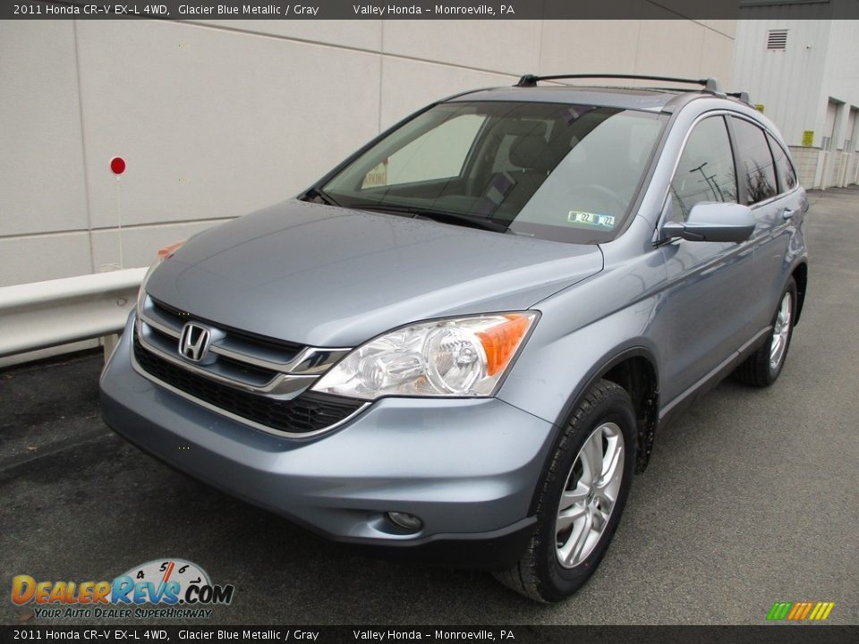 2011 Honda CR-V EX-L 4WD Glacier Blue Metallic / Gray Photo #9