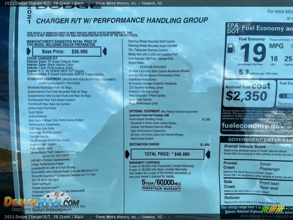 2021 Dodge Charger R/T Window Sticker Photo #26