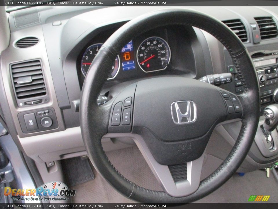 2011 Honda CR-V EX-L 4WD Glacier Blue Metallic / Gray Photo #14