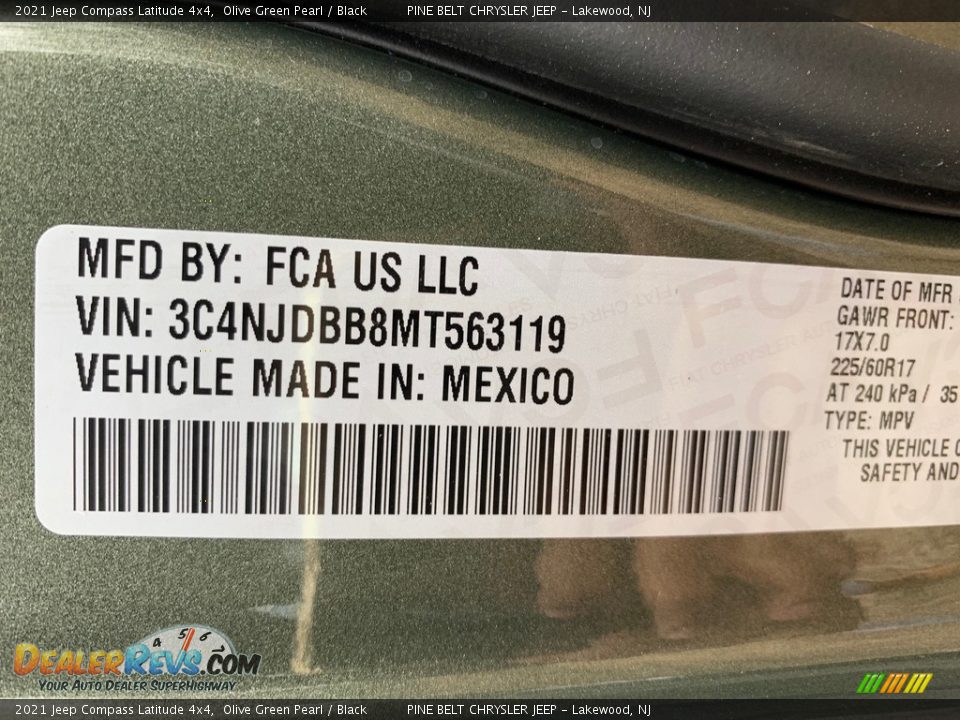 2021 Jeep Compass Latitude 4x4 Olive Green Pearl / Black Photo #14