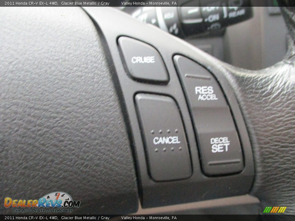 2011 Honda CR-V EX-L 4WD Glacier Blue Metallic / Gray Photo #17