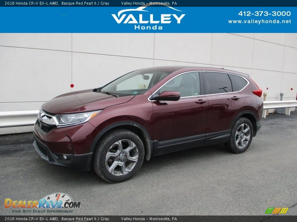 2018 Honda CR-V EX-L AWD Basque Red Pearl II / Gray Photo #1