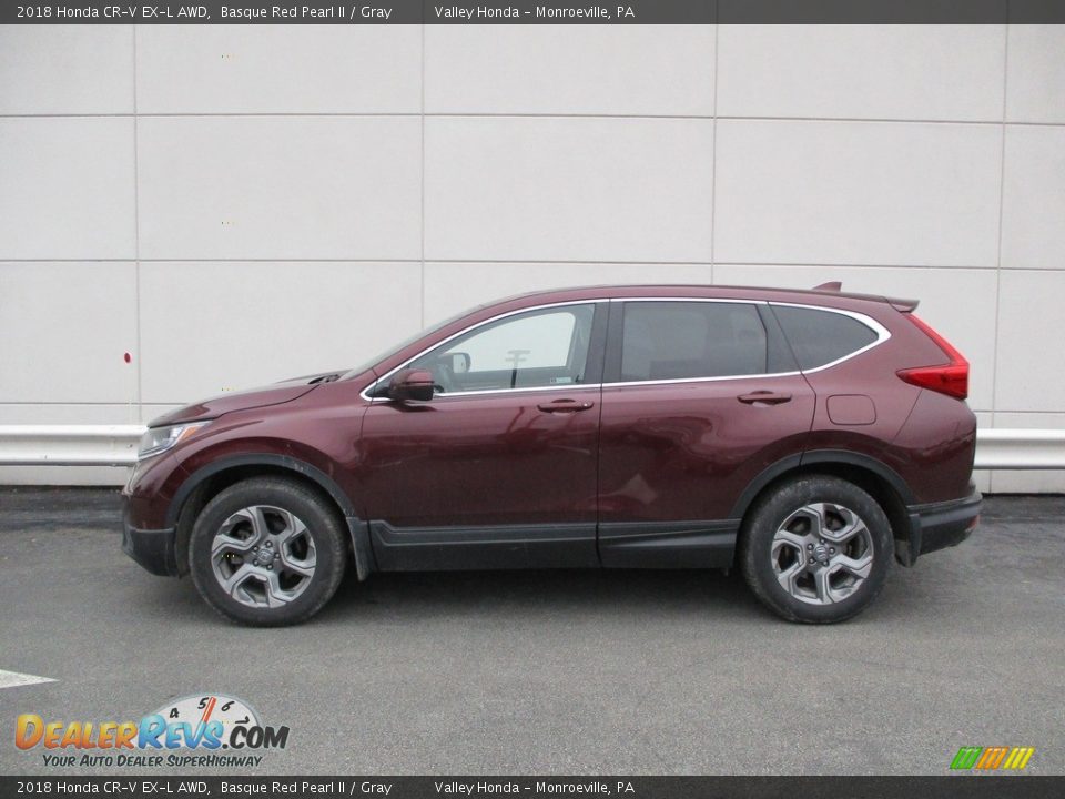 2018 Honda CR-V EX-L AWD Basque Red Pearl II / Gray Photo #2