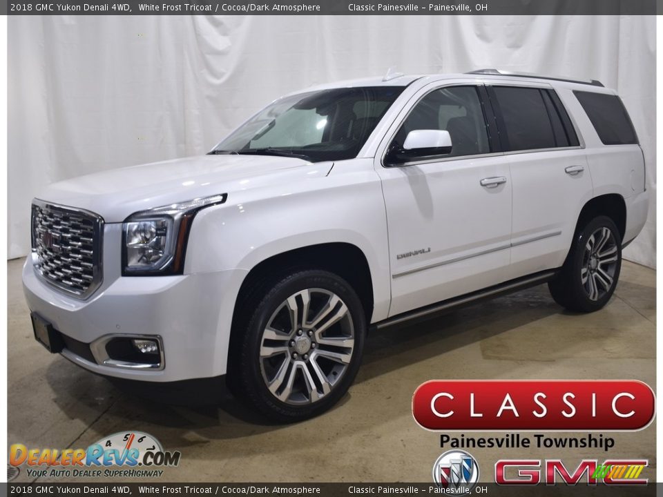 2018 GMC Yukon Denali 4WD White Frost Tricoat / Cocoa/Dark Atmosphere Photo #1