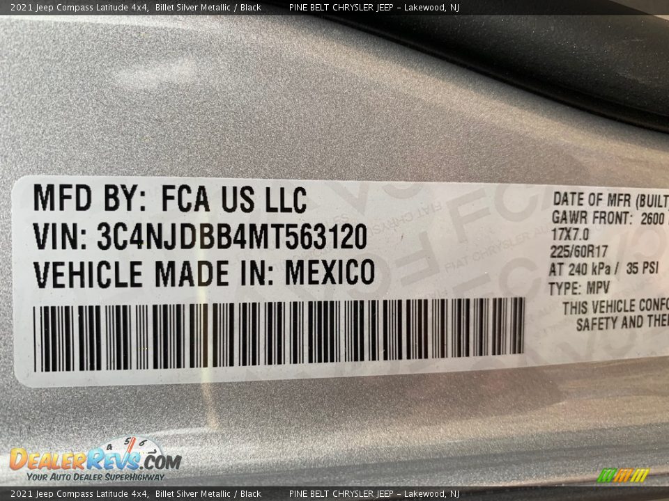 2021 Jeep Compass Latitude 4x4 Billet Silver Metallic / Black Photo #14