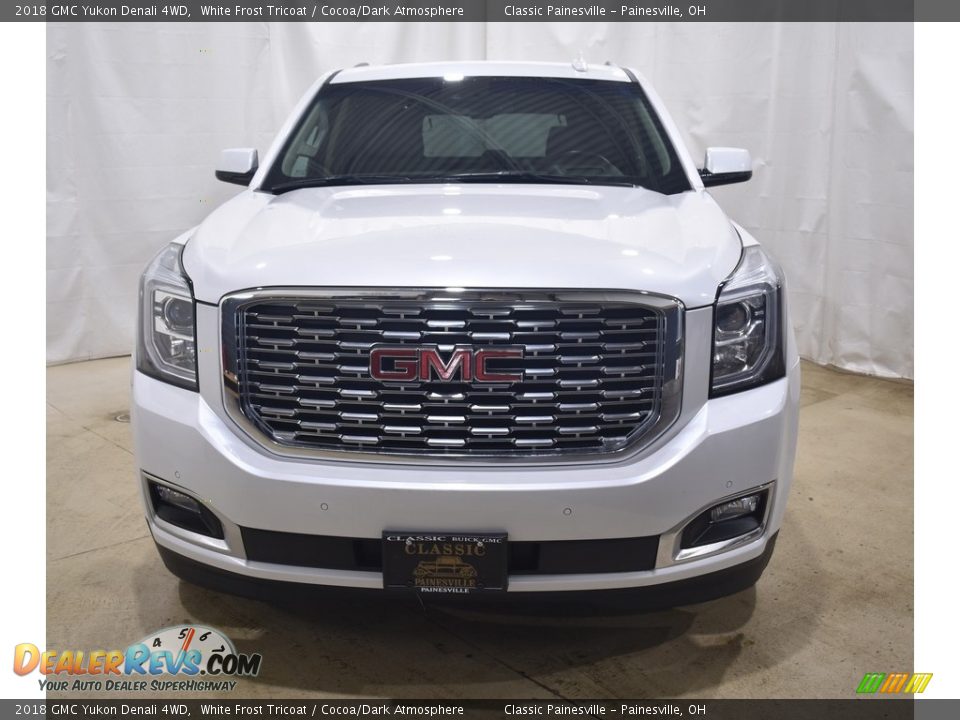 2018 GMC Yukon Denali 4WD White Frost Tricoat / Cocoa/Dark Atmosphere Photo #4