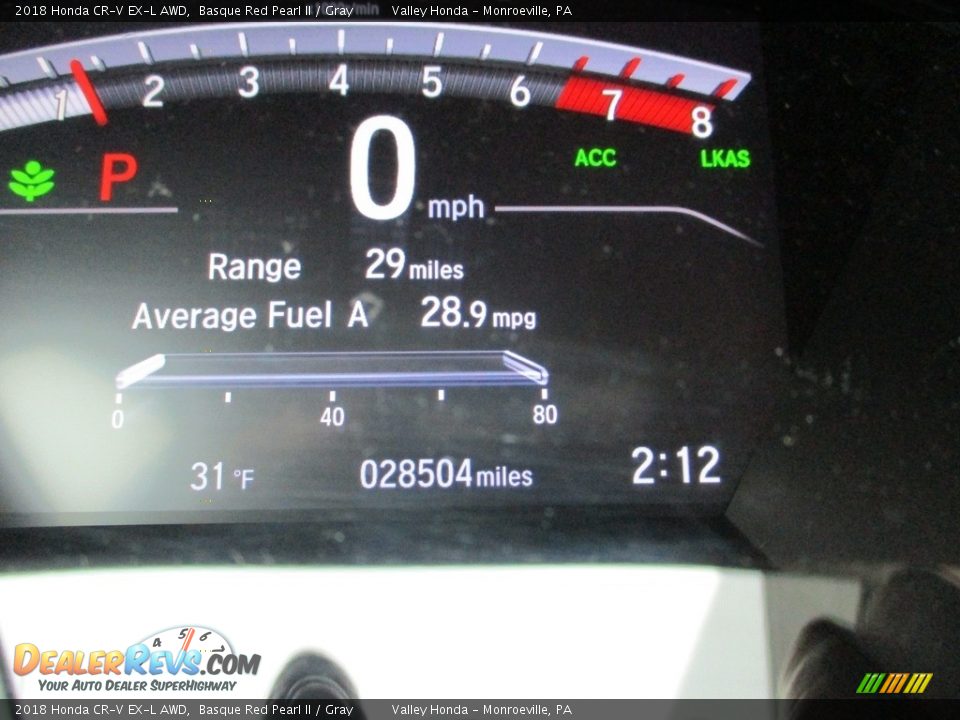 2018 Honda CR-V EX-L AWD Basque Red Pearl II / Gray Photo #20