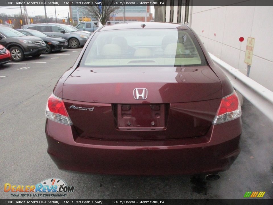 2008 Honda Accord EX-L Sedan Basque Red Pearl / Ivory Photo #4