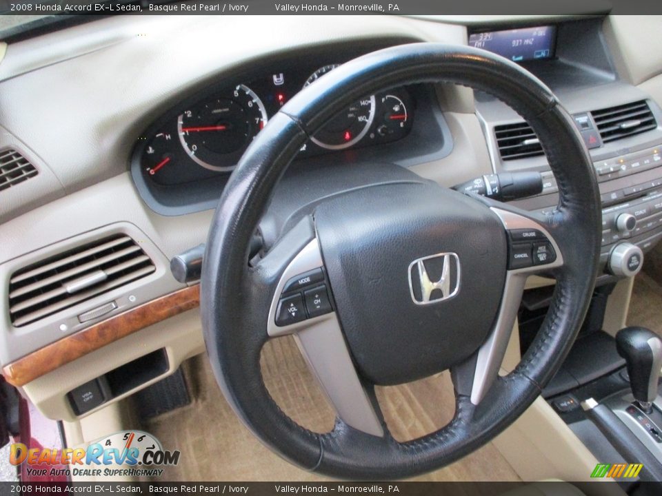 2008 Honda Accord EX-L Sedan Basque Red Pearl / Ivory Photo #13