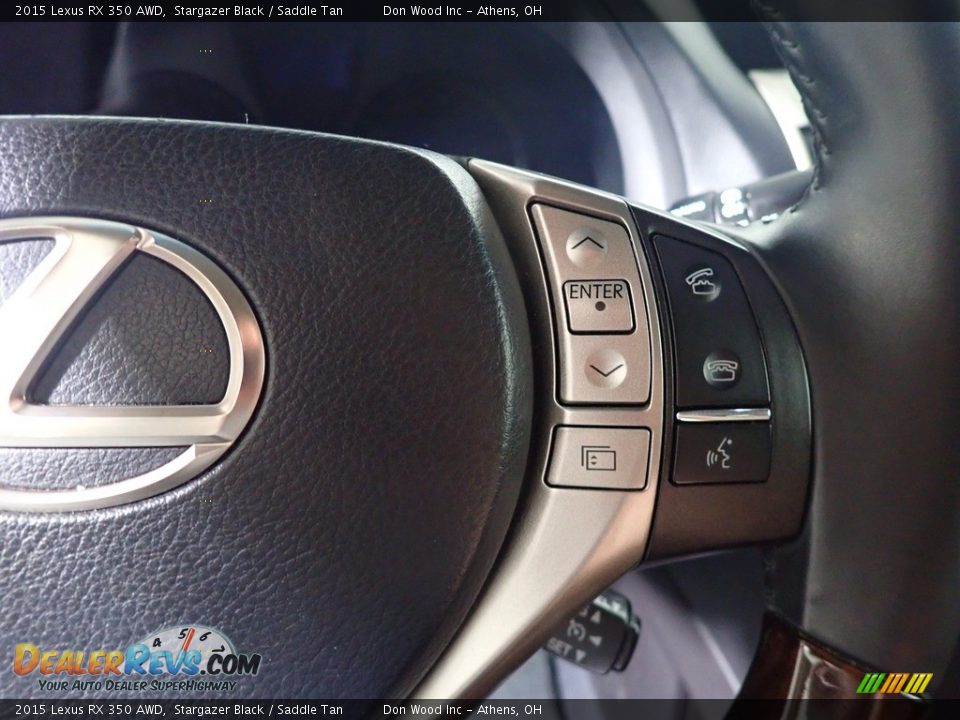 2015 Lexus RX 350 AWD Stargazer Black / Saddle Tan Photo #35