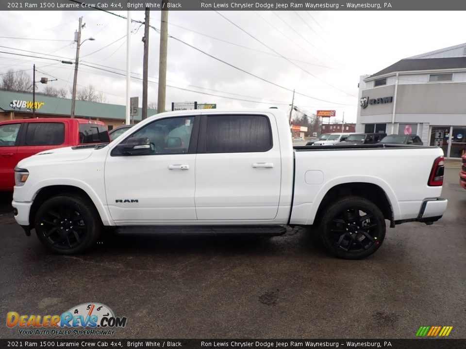 2021 Ram 1500 Laramie Crew Cab 4x4 Bright White / Black Photo #3