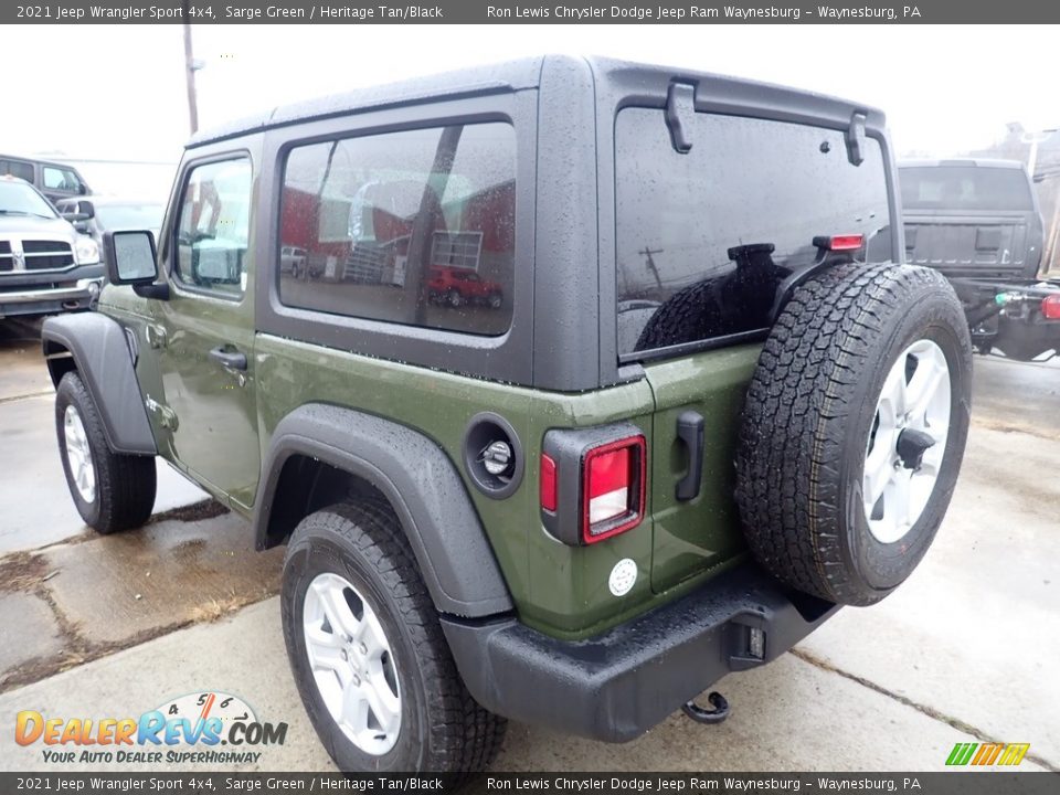 2021 Jeep Wrangler Sport 4x4 Sarge Green / Heritage Tan/Black Photo #3