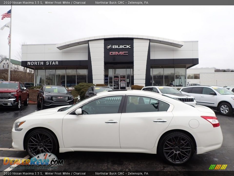 2010 Nissan Maxima 3.5 S Winter Frost White / Charcoal Photo #1