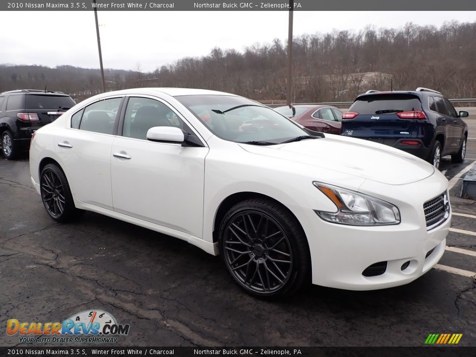 2010 Nissan Maxima 3.5 S Winter Frost White / Charcoal Photo #4