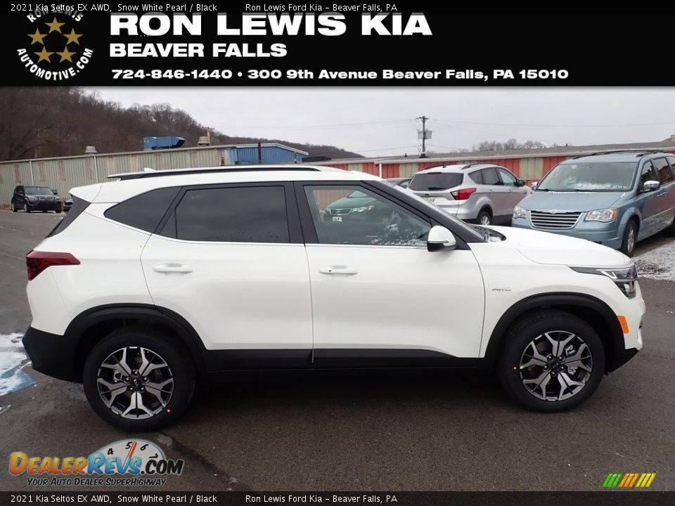 2021 Kia Seltos EX AWD Snow White Pearl / Black Photo #1
