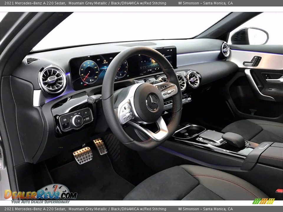 2021 Mercedes-Benz A 220 Sedan Mountain Grey Metallic / Black/DINAMICA w/Red Stitching Photo #4