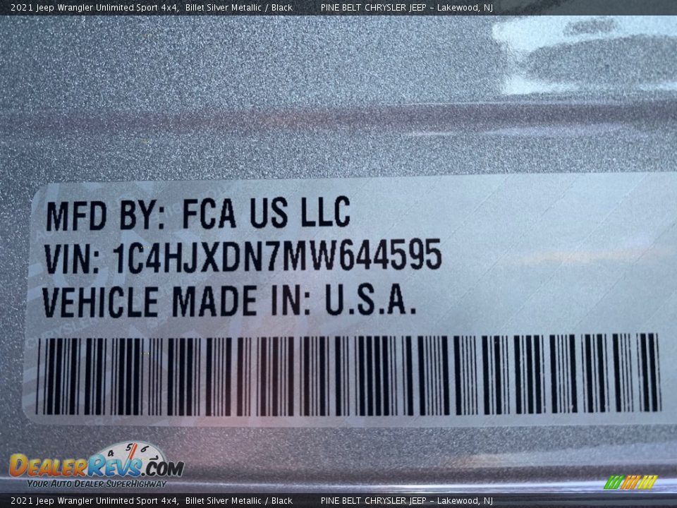 2021 Jeep Wrangler Unlimited Sport 4x4 Billet Silver Metallic / Black Photo #14