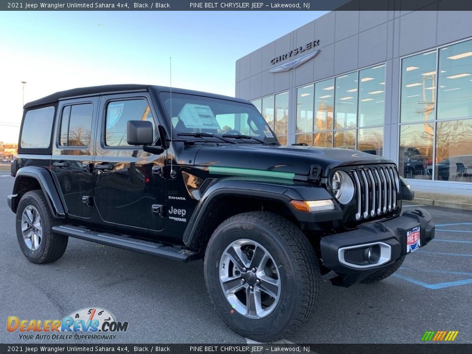 2021 Jeep Wrangler Unlimited Sahara 4x4 Black / Black Photo #1