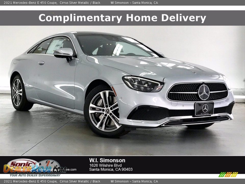 2021 Mercedes-Benz E 450 Coupe Cirrus Silver Metallic / Black Photo #1