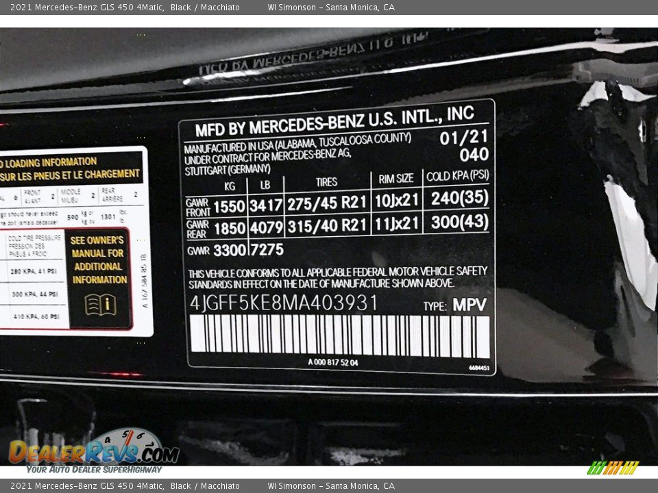 2021 Mercedes-Benz GLS 450 4Matic Black / Macchiato Photo #10