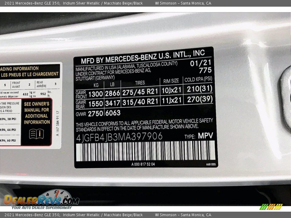 2021 Mercedes-Benz GLE 350 Iridium Silver Metallic / Macchiato Beige/Black Photo #10