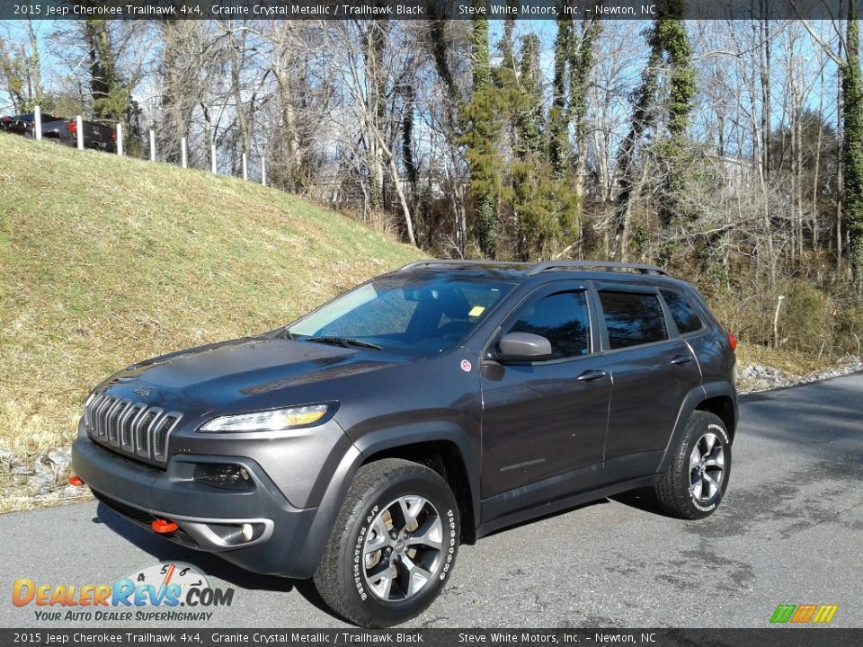 2015 Jeep Cherokee Trailhawk 4x4 Granite Crystal Metallic / Trailhawk Black Photo #2