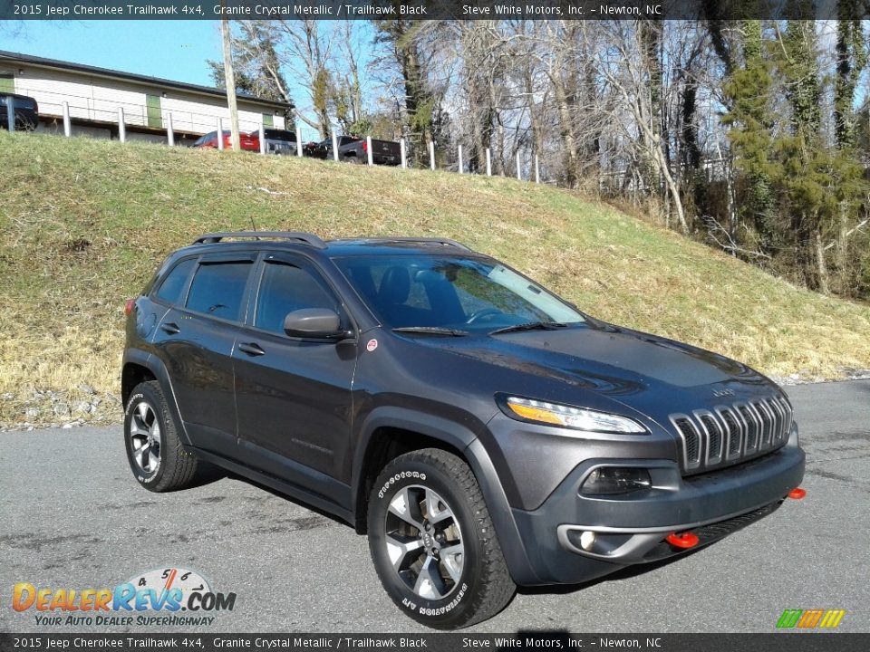 2015 Jeep Cherokee Trailhawk 4x4 Granite Crystal Metallic / Trailhawk Black Photo #4