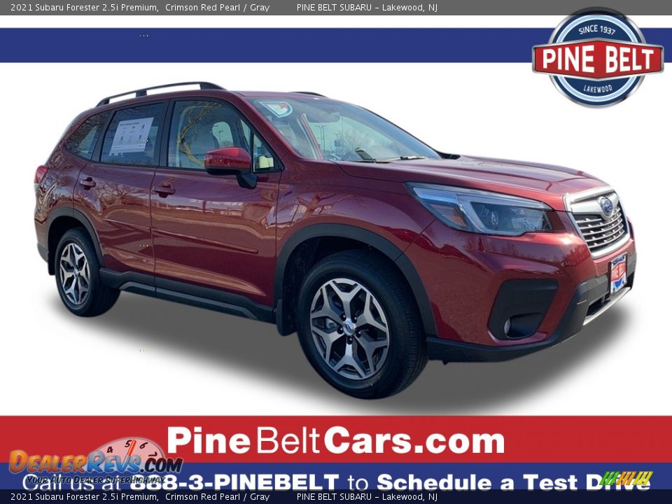 2021 Subaru Forester 2.5i Premium Crimson Red Pearl / Gray Photo #1